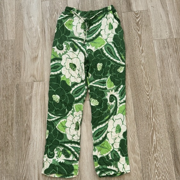 Farm Rio Groove Pants P XS Green Floral Print - Picture 3 of 15